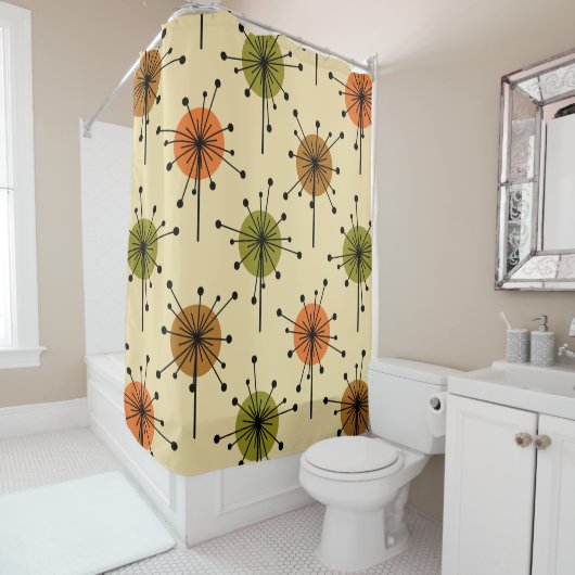 アトミックエラスプートニクスターバストフラワーズアーストーン シャワーカーテン (インサイチュ)