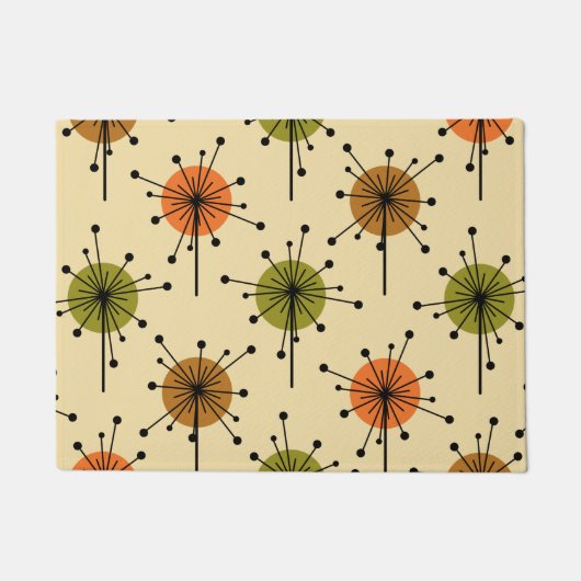 アトミックエラスプートニクスターバストフラワーズアーストーン ドアマット (正面)