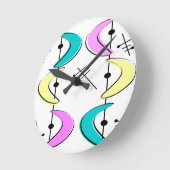アトミックエラブーメラン抽象的 ラウンド壁時計 (傾斜)