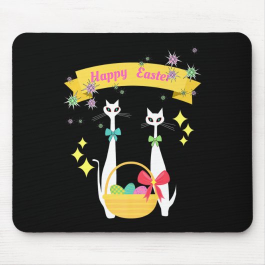 アトミックエラミッドモダンセンチュリークールキャットハッピーイースト マウスパッド (正面)