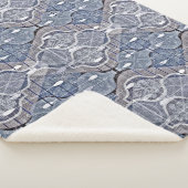 アトミックオジーブルーグレイモダンファームハウスミッドセンチュリー シェルパブランケット (3/4)