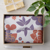 アトミックオレンジと紫レトロミッドセンチュリーフローラ 薄葉紙 (ギフト)