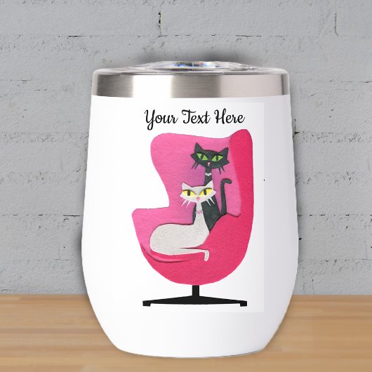 アトミックキャッツグリーンイエローアイズピンクヴィンテージ椅子