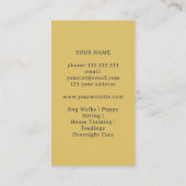 アトミックキャットミッドセンチュリースクウェアペットシッター黄色 名刺 (裏面)