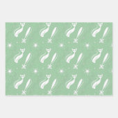 アトミックスターキャットミッドセンチュリーモダンクリスマスパテル ラッピングペーパーシート (正面3)