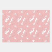 アトミックスターキャットミッドセンチュリーモダンクリスマスパテル ラッピングペーパーシート (正面2)