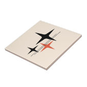 アトミックスターズレトロミッドセンチュリーブラックオレンジクリーム タイル (側面)