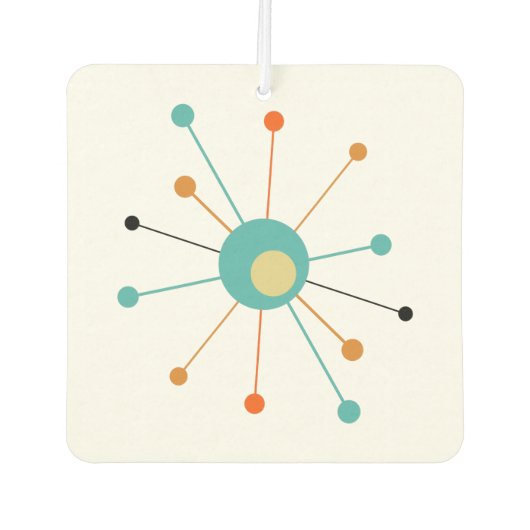 アトミックスターバストオレンジアクアブルーミッドモダン カーエアーフレッシュナー (正面)