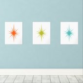 アトミックスターバストターコイズオレンジグリーンミッドセンチュリー (ウッドフロア)