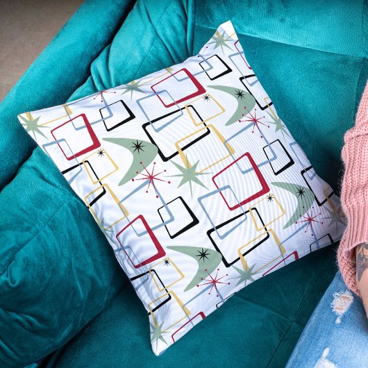 アトミックスターバストブーメランスクウェアミッドセンチュリー クッション