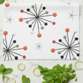 アトミックスフィアスターバーストレトロパターン キッチンタオル (折り畳み)