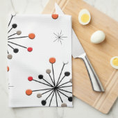 アトミックスフィアスターバーストレトロパターン キッチンタオル (四つ折り)