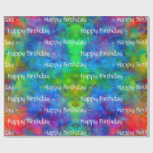 【アトミックタイダイ】レインボーカラーラッピング紙 ラッピングペーパー (フラット)