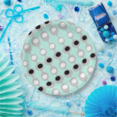 アトミックターコイズホワイトグレイ ペーパープレート (パーティー)