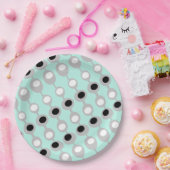 アトミックターコイズホワイトグレイ ペーパープレート (パーティー)