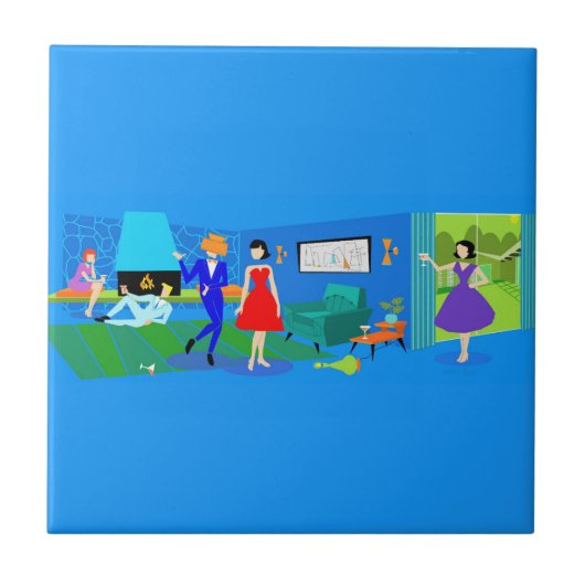 アトミックパーム春カクテルパーティーセラミックタイル タイル (正面)