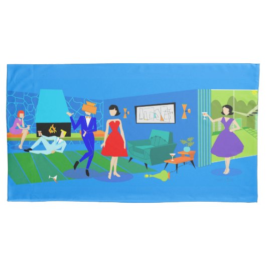 アトミックパーム春カクテルパーティーピラロケース 枕カバー (正面)