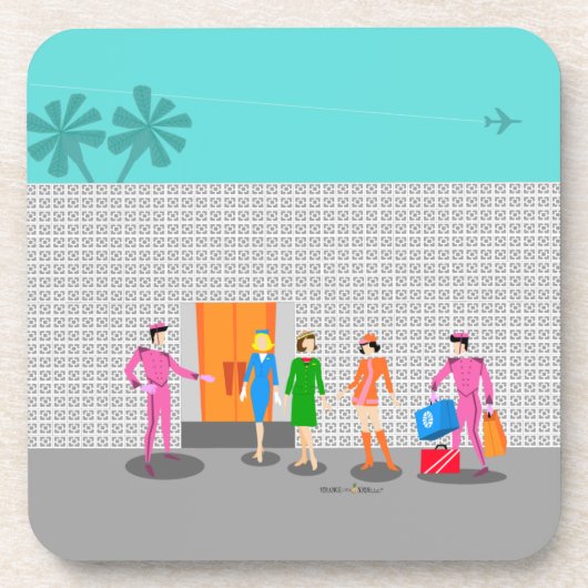 アトミックパーム春スチュワーデスのプラスチックコースター コースター (正面)