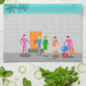 アトミックパーム春スチュワーデスキッチンタオル キッチンタオル (折り畳み)