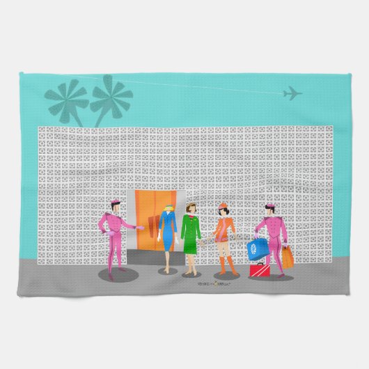 アトミックパーム春スチュワーデスキッチンタオル キッチンタオル (横)