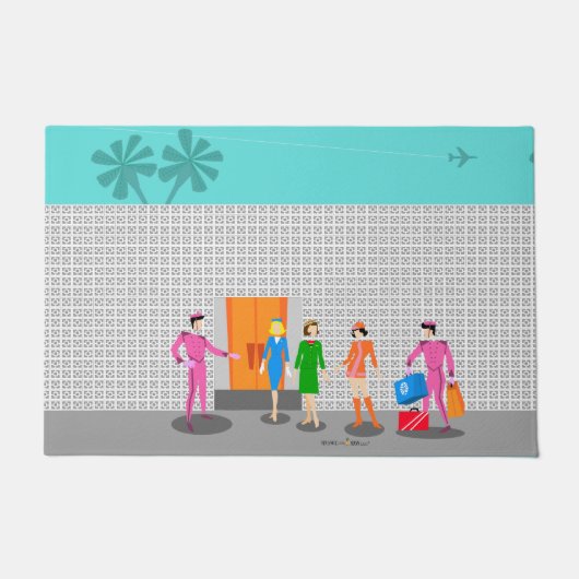 アトミックパーム春スチュワーデスパーティードアマット ドアマット (正面)