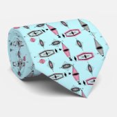 アトミックピンクとグレーパターンタイ ネクタイ (ロール)