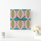 アトミックピンクオーギー&スターバストウォールクロック スクエア壁時計 (ホーム)