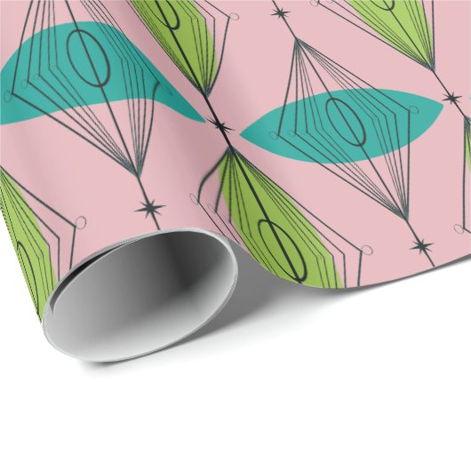 アトミックピンクオーギー&スターバストラッピング紙 ラッピングペーパー (ロールコーナー)