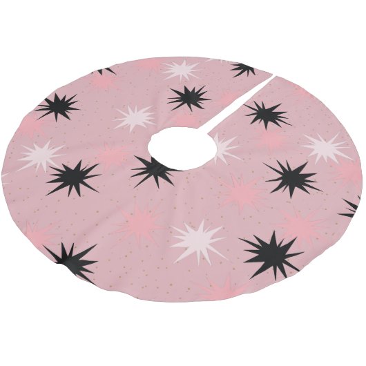 アトミックピンクスターバストズクリスマスツリースカート ブラッシュドポリエステルツリースカート (アングル)