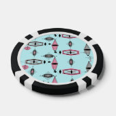 アトミックピンク&グレーパターントランプのポーカーチップ ポーカーチップ (シングル)