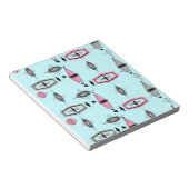 アトミックピンク&グレーパターンメモ帳 ノートパッド (アングル)