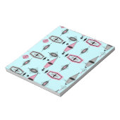 アトミックピンク&グレーパターンメモ帳 ノートパッド (回転)