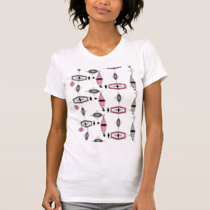 アトミックピンク&グレーパターンTシャツ Tシャツ