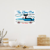 アトミックブラックセクトンスタイルキャットランドリールーム ポスター (キッチン)