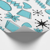 アトミックブルーとブラックオンホワイトスケール ラッピングペーパー (角)