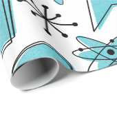 アトミックブルーとブラックオンホワイトスケール ラッピングペーパー (ロールコーナー)