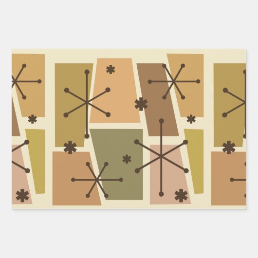 アトミックポップ・アートのエージアートブラウン ラッピングペーパーシート (正面)