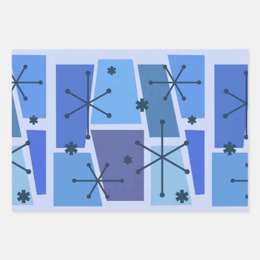 アトミックポップ・アートのエージアートブルー ラッピングペーパーシート (正面3)