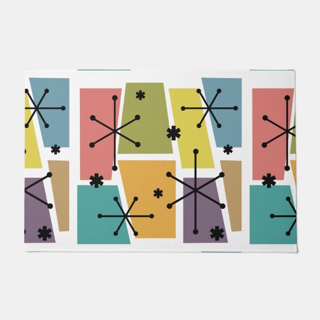 アトミックポップ・アートのエージ数々のアートカラー ドアマット (正面)