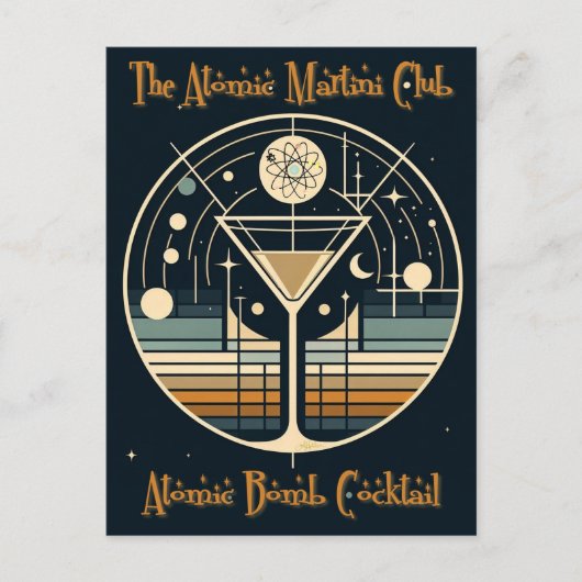 アトミックマルティニクラブ原子爆弾カクテル ポストカード (正面)