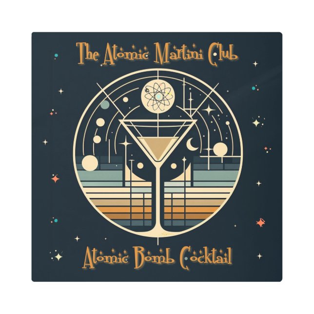 アトミックマルティニクラブ原子爆弾カクテル メタルプリント (正面)