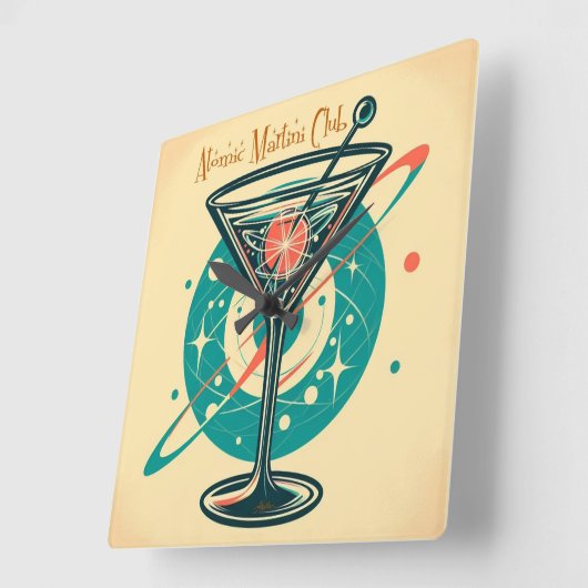 アトミックマルティニクラブ宇宙エージ スクエア壁時計 (傾斜)