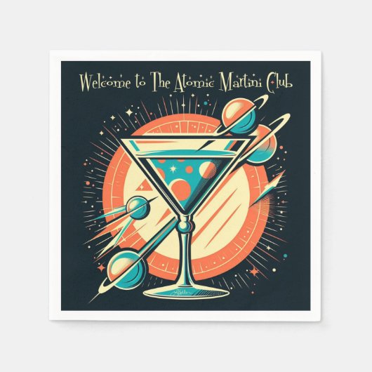 アトミックマルティニクラブ宇宙時代へようこそ スタンダードカクテルナプキン (正面)