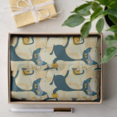 アトミックミッドセンチュリーブラックキャットスターバストデコパージュ 薄葉紙 (ギフト)