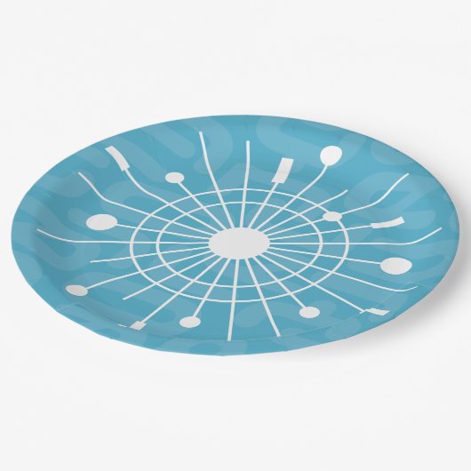 アトミックモダンスプートニクスノーフレーククリスマスMCM ペーパープレート (アングル)