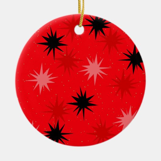 アトミックレッドスターバストクリスマスオーナメント セラミックオーナメント (正面)