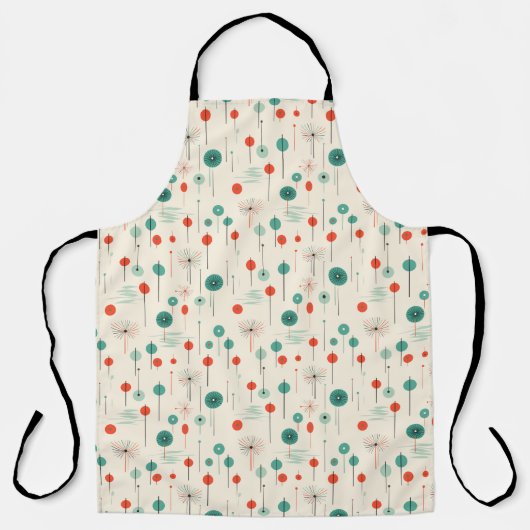 アトミックレッド&グリーンクリスマス調理師エプロン エプロン (正面)