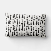 アトミックレトロブラックキャットシルエットパターン ランバークッション (裏面)