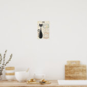 アトミックレトロブラックキャット ミッドセンチュリー 2025 カレンダー ポスター (キッチン)