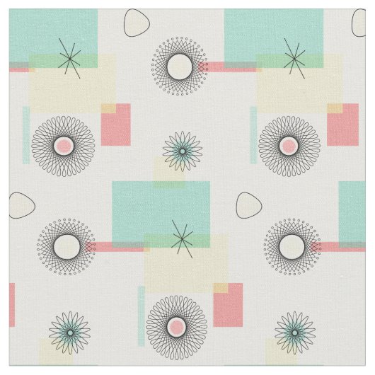 アトミックレトロ図形 ファブリック (クローズアップ)